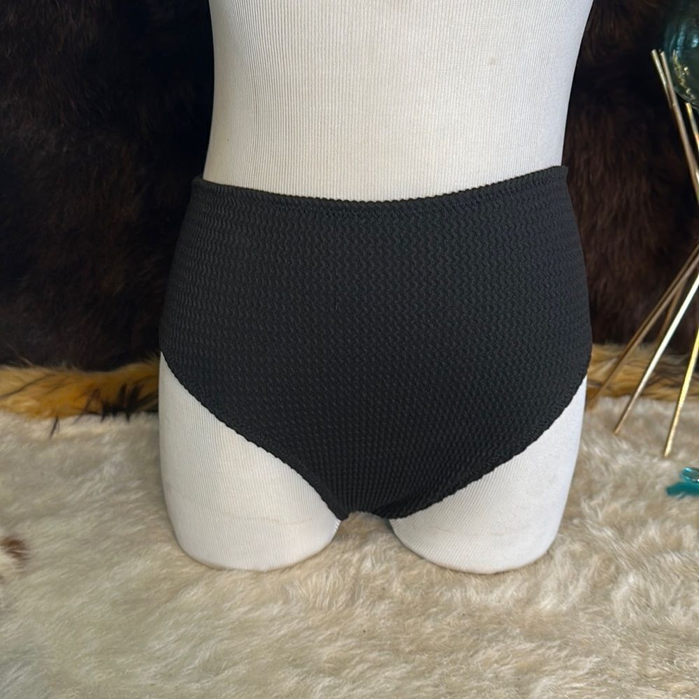 Victoria's Secret Textured High-Waist Bikini Bottoms - Black